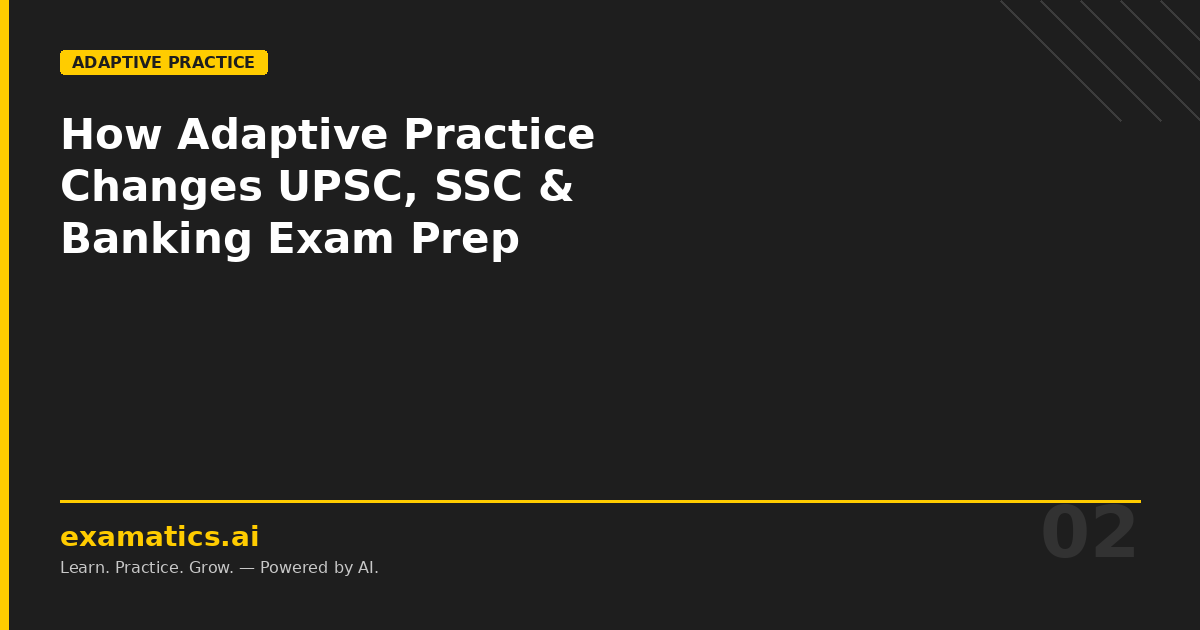 How Adaptive Practice Changes the Way You Prepare for UPSC, SSC, and Banking Exams