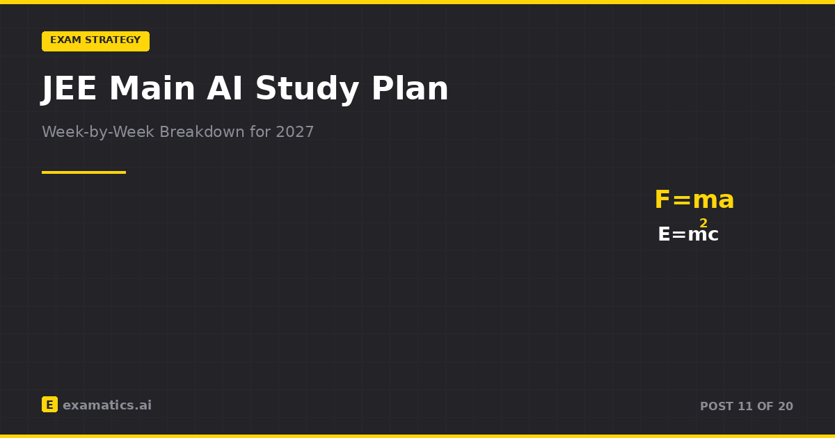 JEE Main AI Study Plan: Week-by-Week Breakdown for 2027